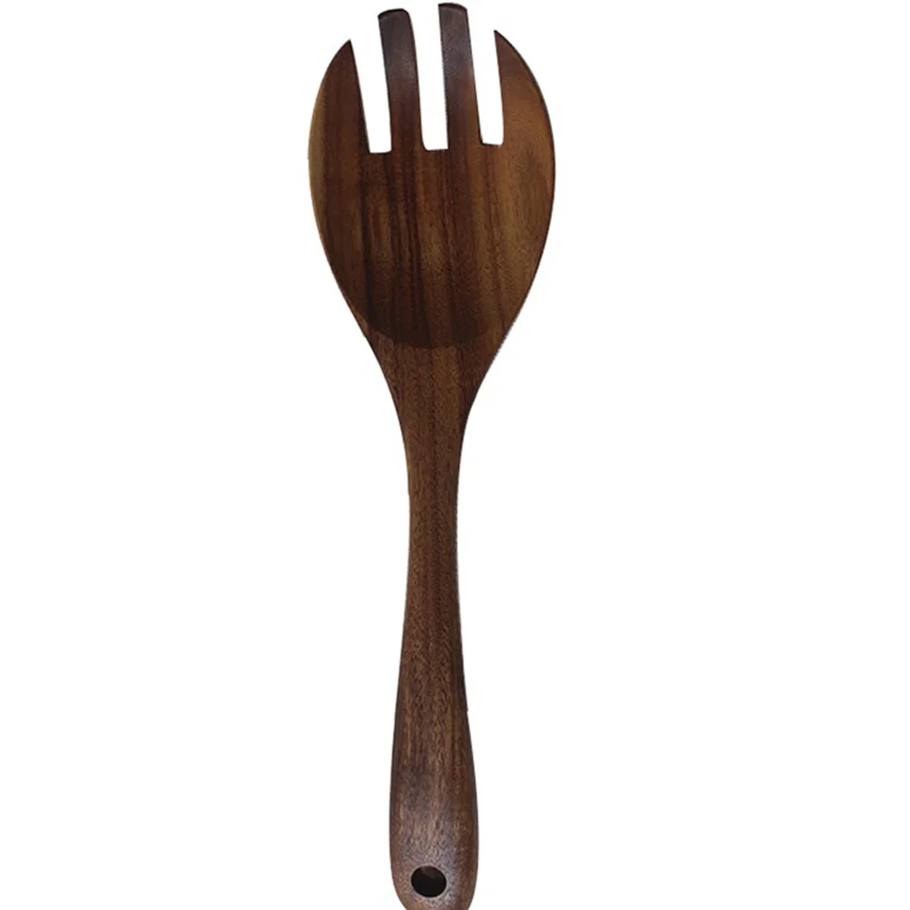 

2Pcs Wooden Cooking Spoon Fork Set Natural Rustic Wood Tableware Non Stick Cooking Utensils Safe on Nonstick Surface Eco