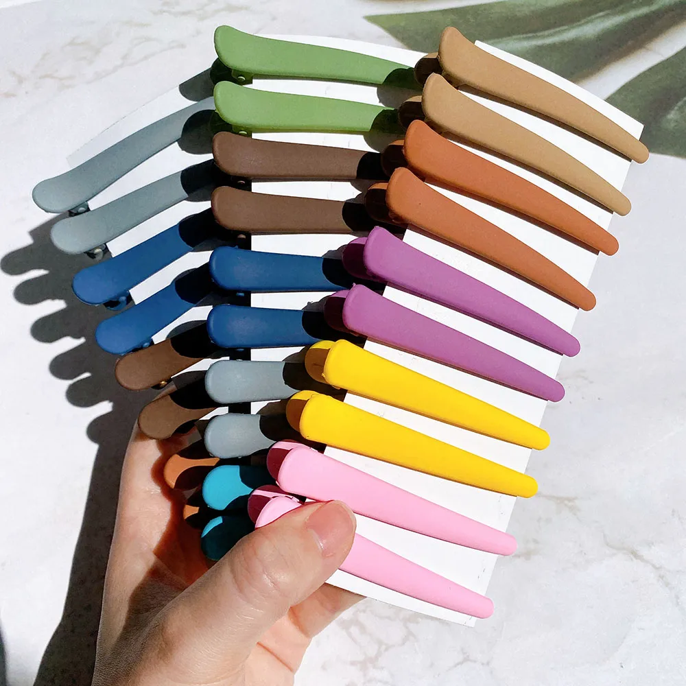 10pcs/Set Morandi Tones Girls Hairdressing Hairpins Wash Face Bangs Simple Duckbill Clips Barrettes Fashion Hair Accessories