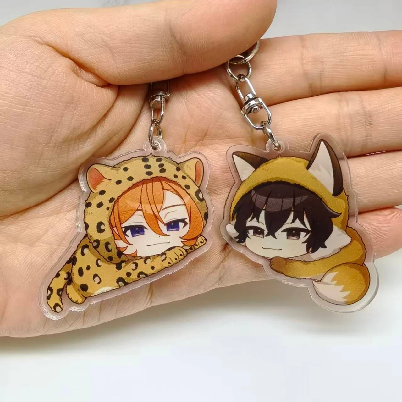 Bungo Stray Dogs BSD Acrylic Keychain Dazai Chuuya Atsushi Akutagawa Animal Hood Chibi Keyring Pendant Backpack Decor Fans Gift
