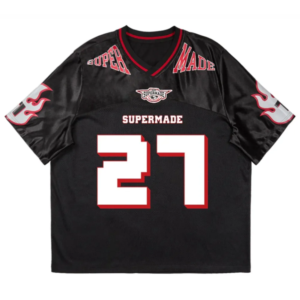

ORIGINAL FLAME PRINT FOOTBALL JERSEY T-SHIRT Latest Design Men's Children's Outdoor Sports Soccer Uniform Loose
