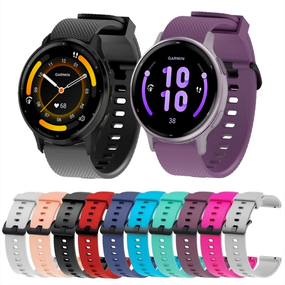 Ремешок силиконовый для смарт-часов Garmin Vivoactive 5 3 165, 20 мм