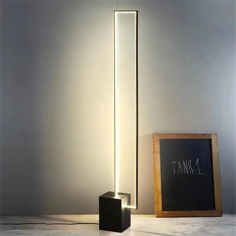 Minimalist rgb floor lamp Modern italian design Light Rectangle Lamp Bedroom Bedside Light Loft Hotel living room standing lamps