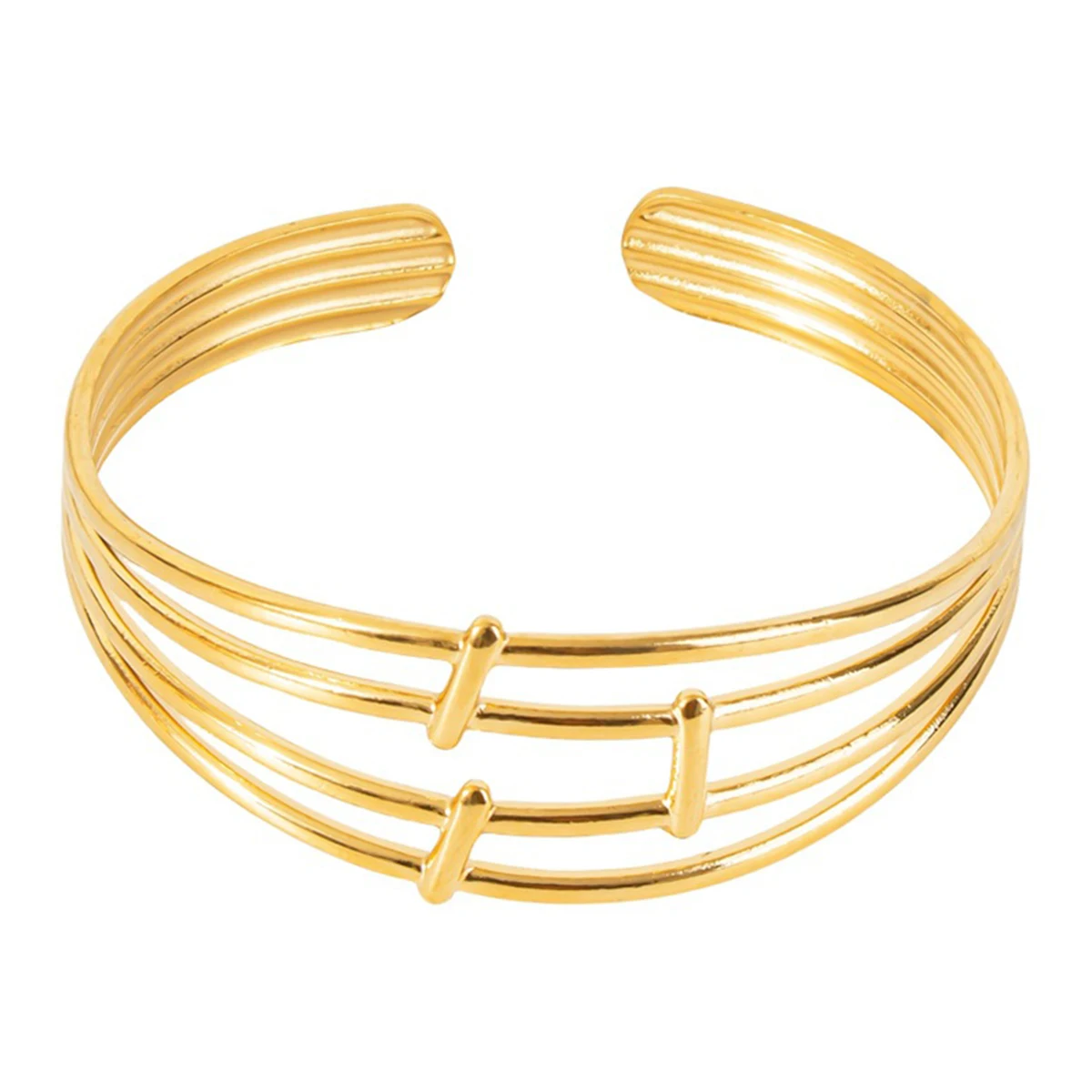 Stainless Steel  Bracelets For Women Luxury Irregular Wide Textured Open Bracelet New Trendy Aesthetic Jewelry Gift