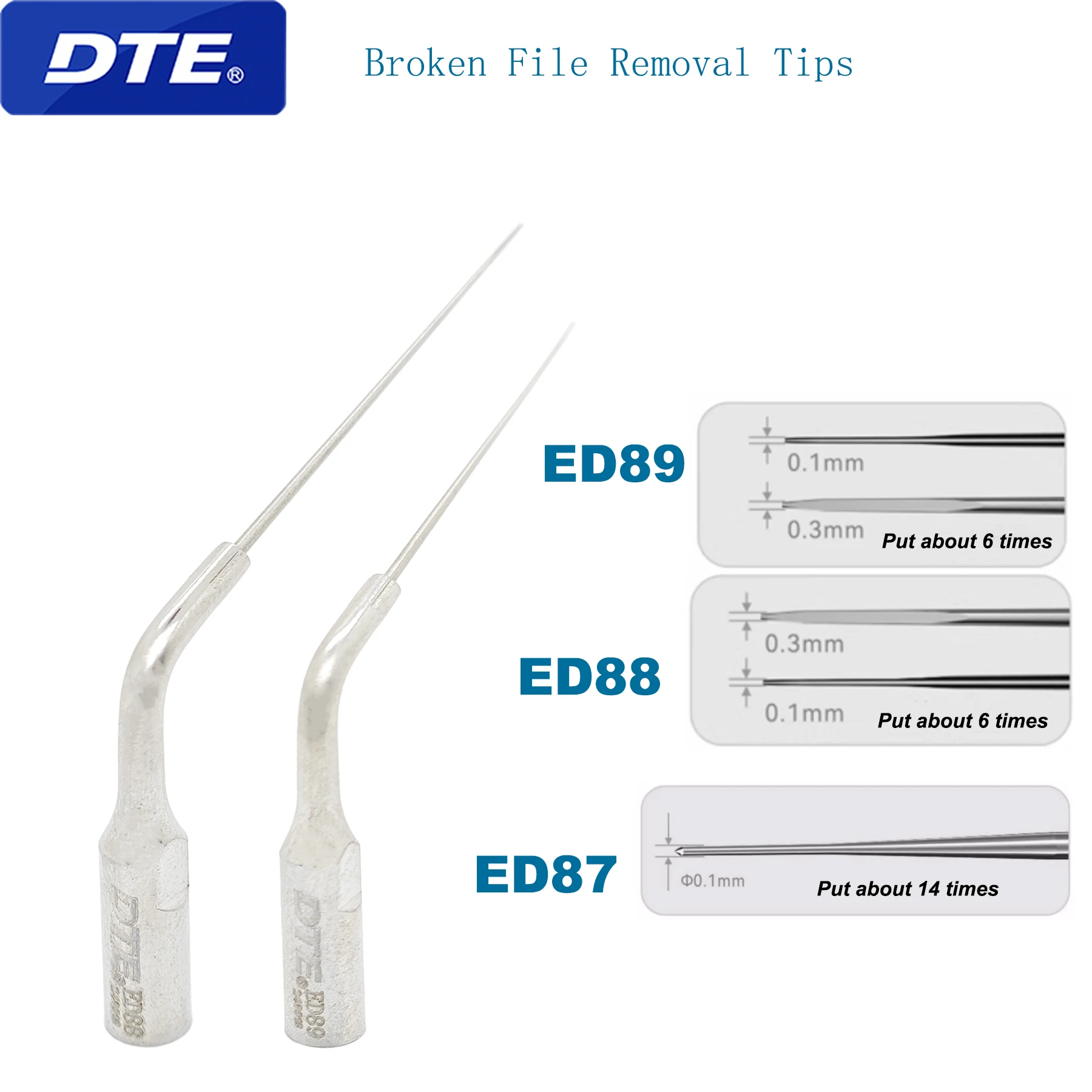 DTE TFRK Ultrasonic Scaling Working Tip ED87/ED88/ED89 For DTE SATELEC ACTEON NSK Scaler with Root Canal Function