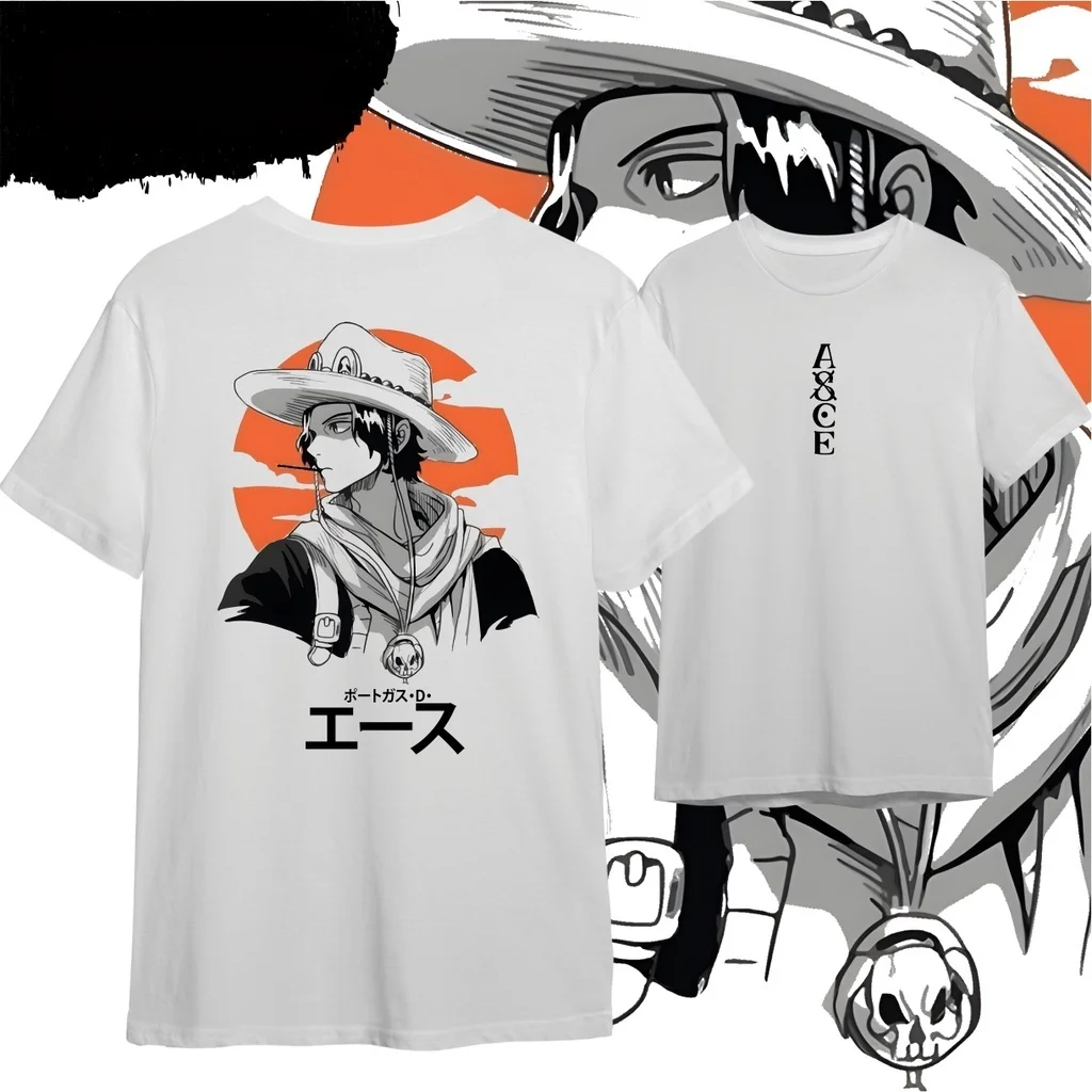 

2026 New Fashion ONE PIECE Anime Portgas D. Ace Y2k Graphic Summer TShirt Men Women High Quality Japanese Cartoon Soft Clothes