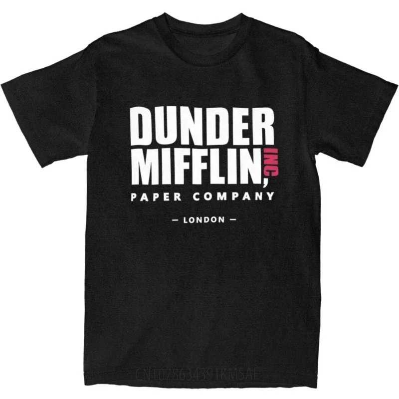 Mens T Shirt D-Dundered The Office Paper Mifflined T-Shirts Hippie Summer Tee Shirt Funny Printed Pure Cotton Clothing Gift