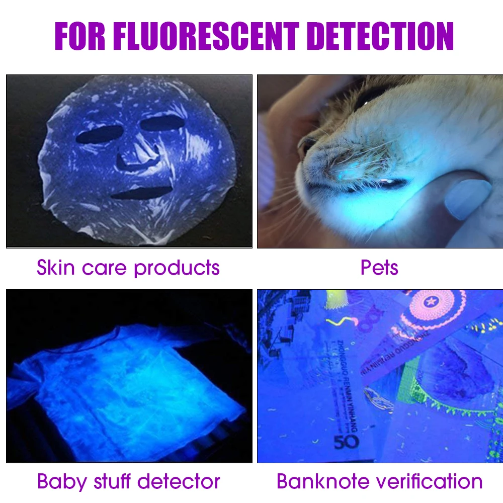 Uv 9 LEDミニブラック懐中電灯、防水ライト、殺菌、医療返金、ペットの置物汚れ検出器