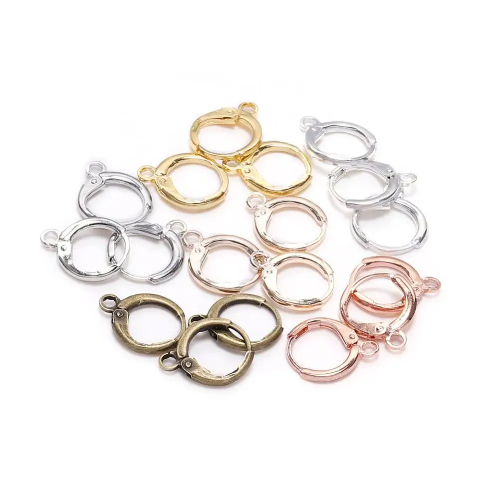 

20pcs/lot 14x12mm Gold France Lever Earring Hooks Wire Settings Base Earrings Hoops For Jewelry Making Finding Supplies22