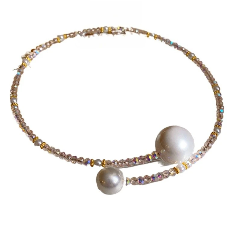 

Летняя цепочка на ключицу с воротником из хрустального жемчуга, аксессуары для шеи