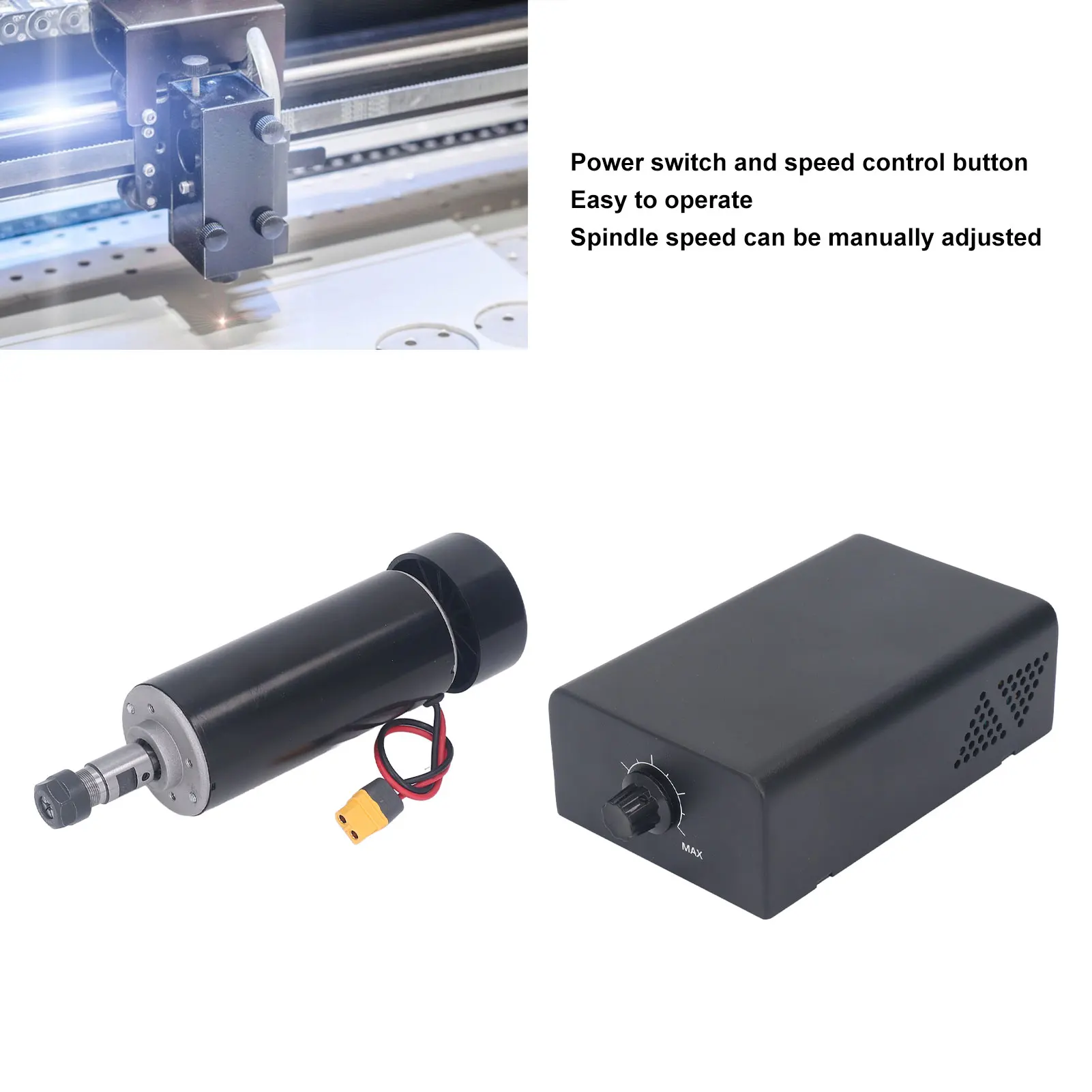 CNC Spindle Motor Kit 500W Brushless 12000RPM Air Cooled ER11 52mm Clamp Mount for DIY Engraving Drilling CNC Spindle Motor Kit