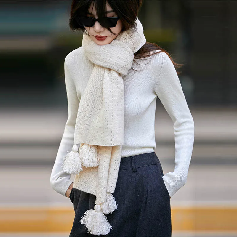 

Autumn And Winter New Knitted Cardigan Women's Long Bottoming Feminine Temperament With Ear Shawl Scarf Shawl