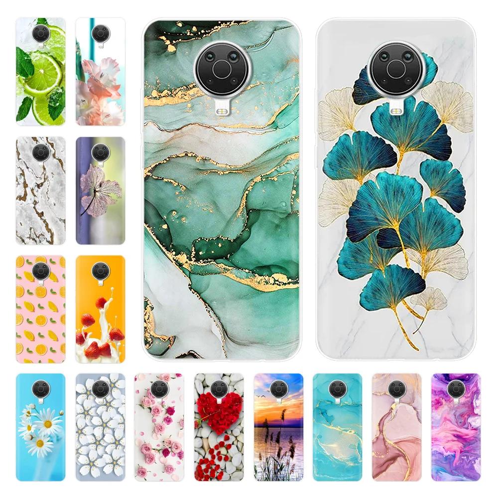 For Nokia G20 G10 Case Silicone Soft TPU Back Phone Case Cover For Nokia C20 C 20 nokiaC30 Bumper Transparent Coque Ginkgo Leaf