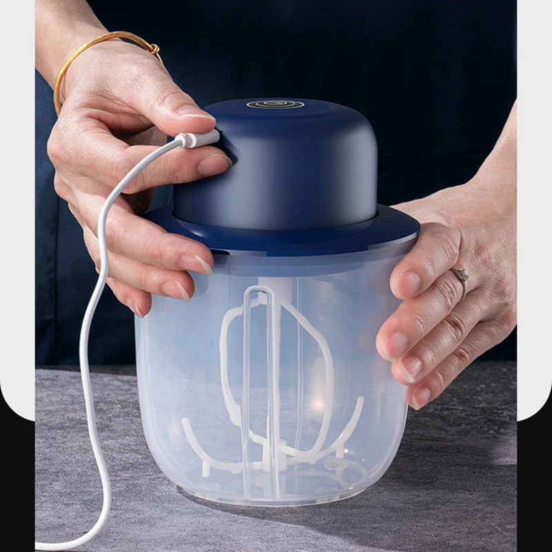 طقم أكواب مدقة الثوم والخفاقة الكهربائية ، مفرمة خضروات غذائية ، آلة هراسة ، خلاط كريم البيض الأبيض ، 2 في 1