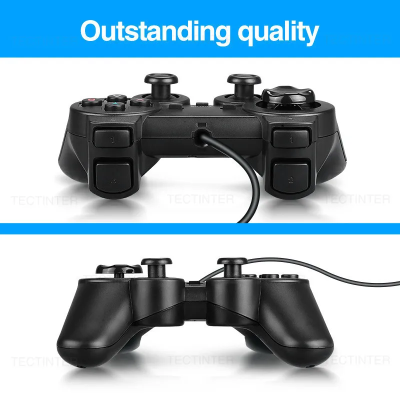 소니 플레이스테이션 3 용 USB 유선 컨트롤러, PS3 게임패드 조이패드 조이스틱 컨트롤, PC 게임 콘솔용 이중 진동 충격