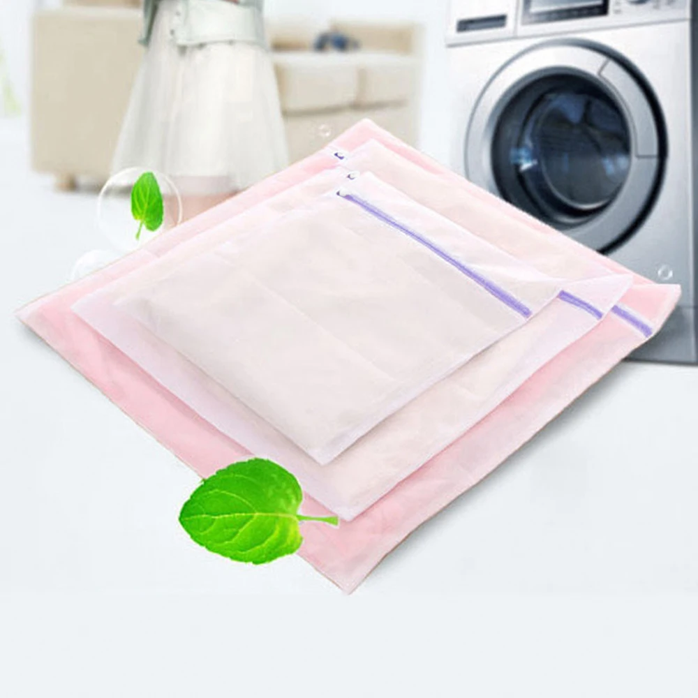 1Set Of 3 Zipper Purple Fine Mesh Three-Piece Set Of Classified Clothes Washing Machine Special Care Bag