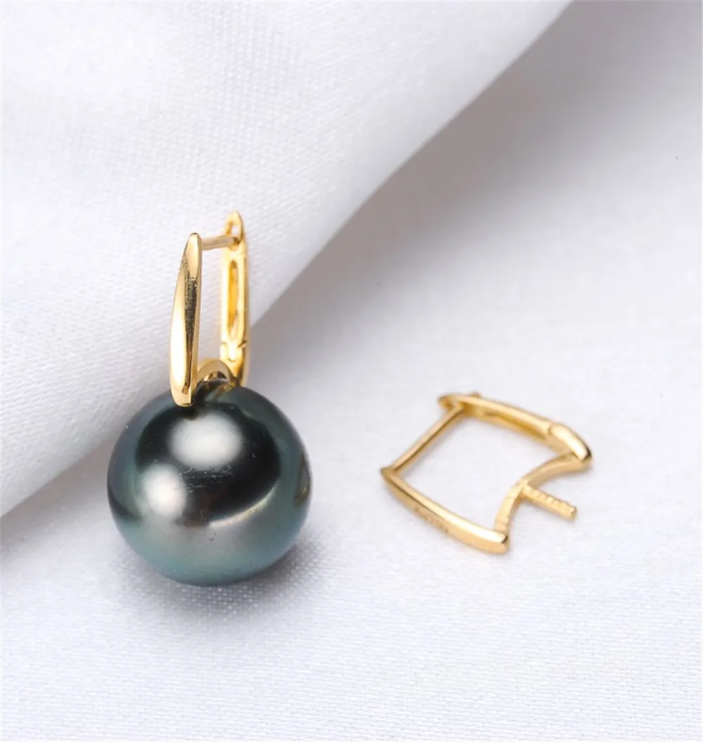 

DIY Accessories G18K Gold Bucket Earrings Sea Pearl Earrings Empty Gold Earrings Fit 8-9mm G275