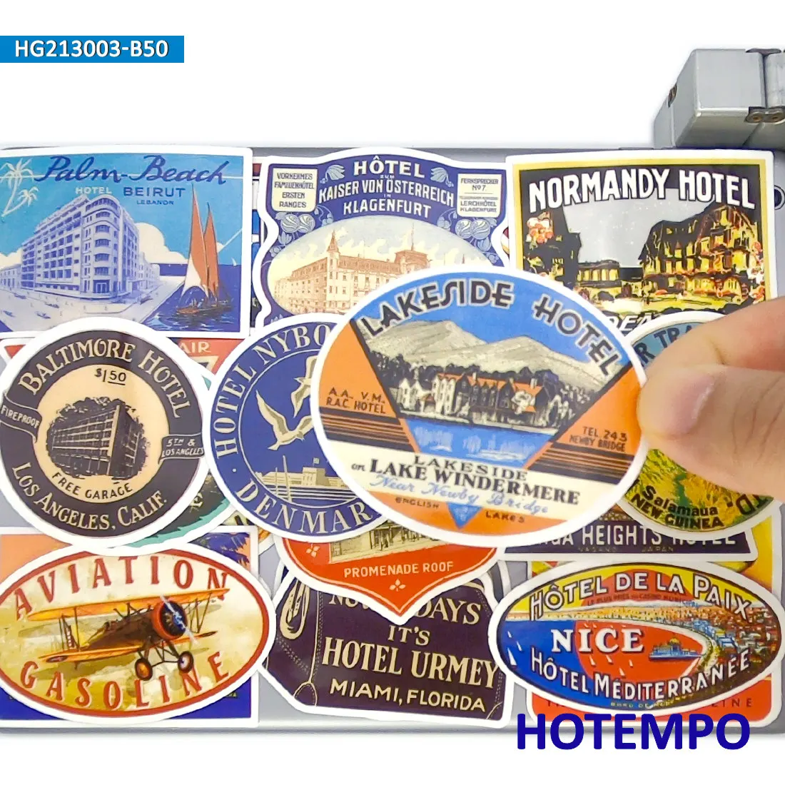 20/30/50Pieces Retro Hotel Poster Old Style Cityscape Travel Stickers for Phone Luggage Skateboard Motorcycle Car Laptop Sticker