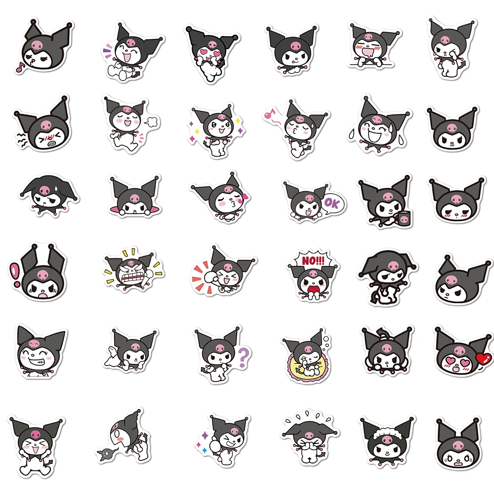 10/50/100PCS Sanrio Kuromi Stickers Cartoon Cute Graffiti Decals Kids Toy Gift DIY Phone Bike Guitar Notebook Fridge Skateboard