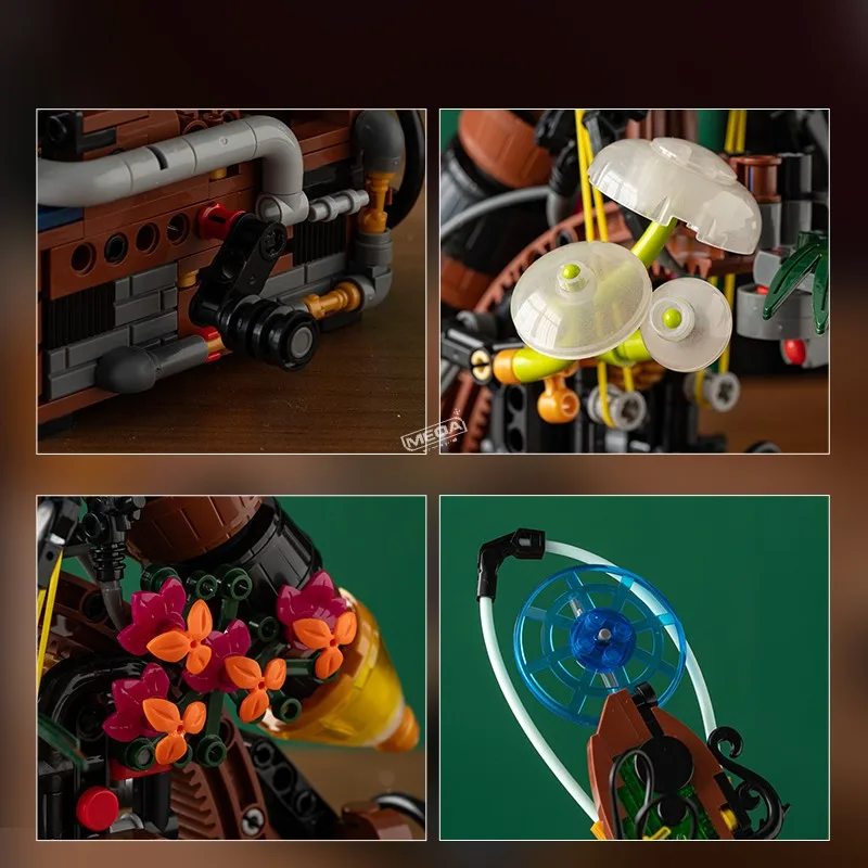 535 sztuk Punk mechaniczny zestaw do budowania Firefly DIY ważka Steampunk Model dla nastolatków dorosłych z kolorowym podręcznikiem pomysł na prezent świąteczny