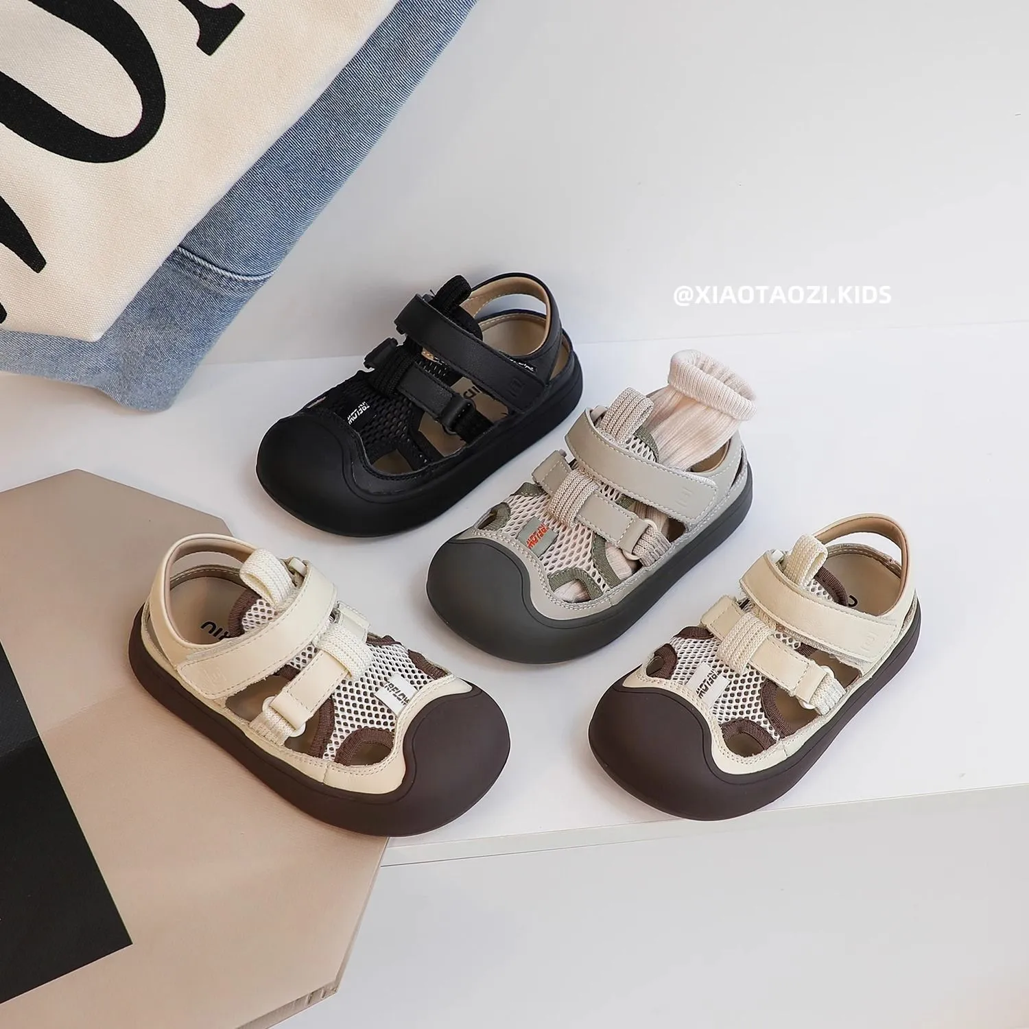 Military Training Kids Sandals Summer Cut-outs Anti-kick Cover Toe Protective Sport Sandals for Children Holiday Boy Beach Shoes