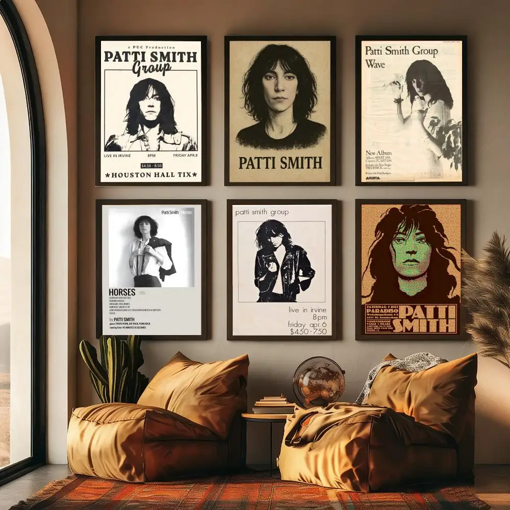 Singer P-patti Smith Painting Calligraphy High-Quality Cotton Canvas Poster Wall Art for Living Room Modern Coffee House Decor