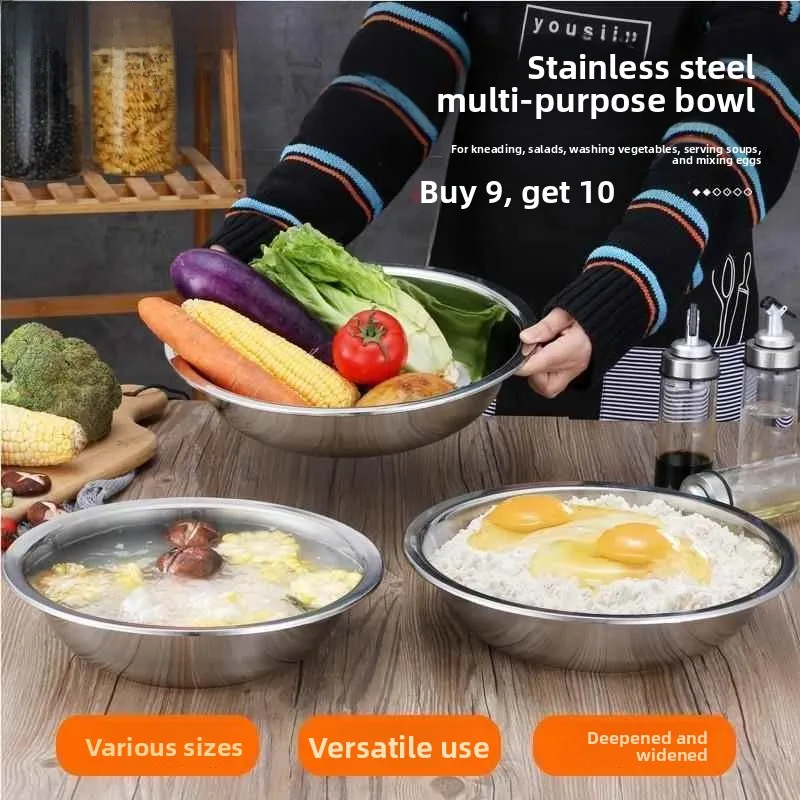 Stainless Steel Thickened Shallow round Pot Boiling Fish Soup Pot Suan Cai Fish Pot Hot Pot Chinese Style Half Circular Shape