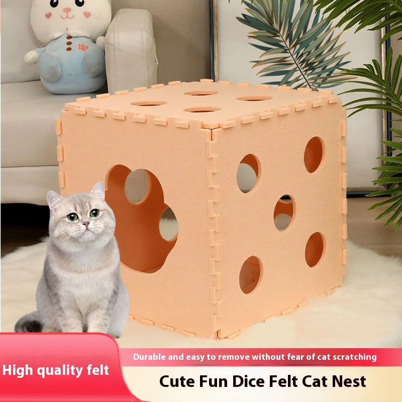 Nido per gatti Quattro stagioni Setaccio universale Dadi Cat Villa Cat Grab Board Integrato Spedizione gratuita Feltro di lana Nestsplicing Divano per gatti
