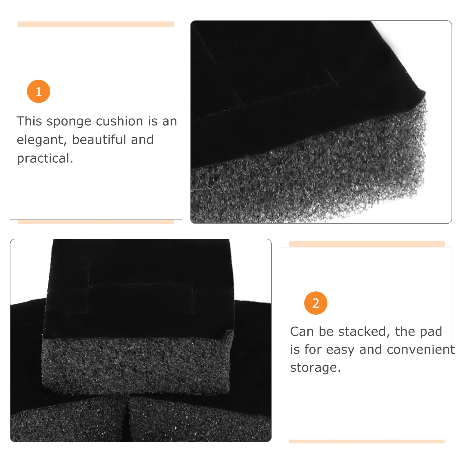 

20pcs Jewelry Box Inserts Sponge Pads 4.2X4.2Cm For Ring Earring Storage Display Organizer Trays Holder Case Mat Insert