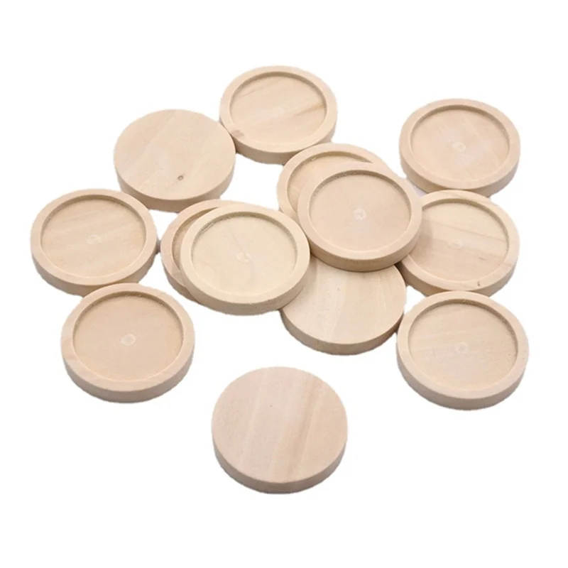 10pcs 30mm/35mm Wood Circles Unfinished Birch Plaques Wooden Circles for Crafts and Blank Sign Rounds