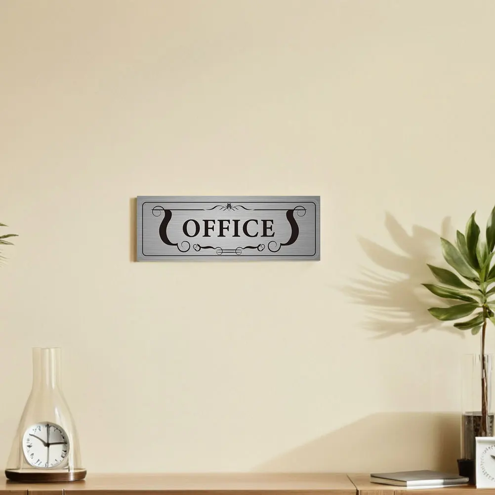 4 قطع من ملصقات باب المكتب PVC لاصقة قابلة للإزالة لغرفة الأعمال، علامات جدران النوافذ، شماعات باب الأعمال #5