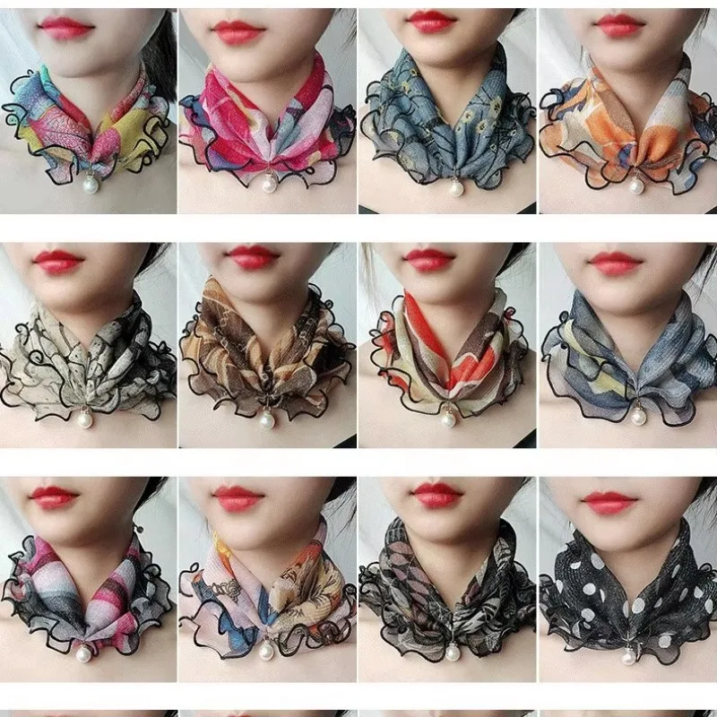 

New Neck Cover Cervical Spine Silk Spring Thin Women's Yarn Pullover Scarf Versatile Pendant Scarf