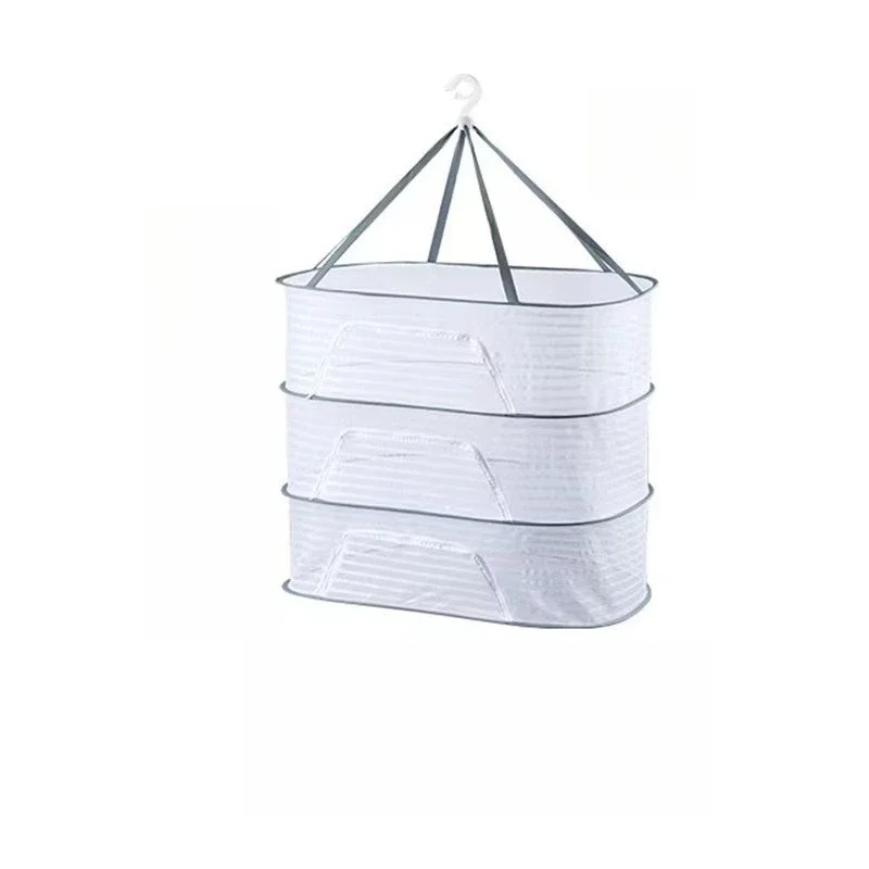 

Multi-function drying basket foldable mesh pocket storage basket drying rack