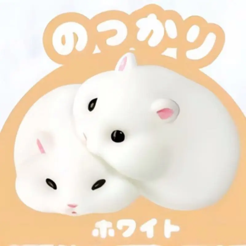 Genuine Gacha Scale Model Twin Hamsters Stress-reducing Soft Toys Cute Tabletop Decoration Action Figure Toys