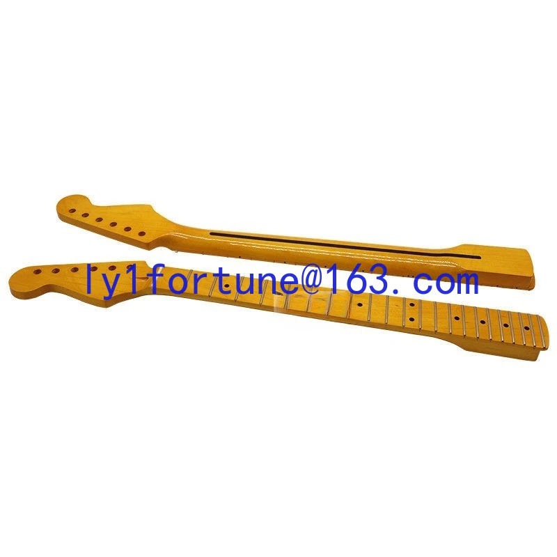 Left hand 6 string neck 21 fret/22 fret ST electric guitar neck, backhand ST guitar left neck full maple light