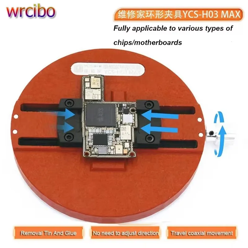 

YCS H03 Pro кольцевой зажим для микроскопа материнской платы, устойчивое к высоким температурам приспособление для мобильных телефонов, инструмент для ремонта печатной платы процессора IC