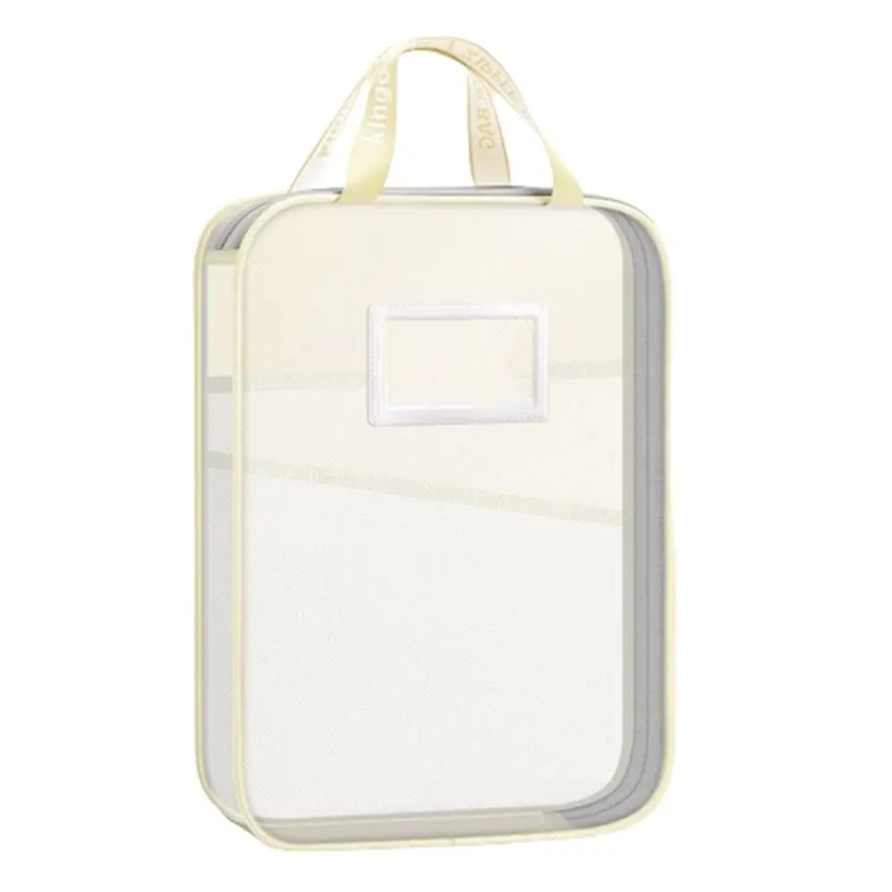 Multifunctional Mesh Zipper Pouch Transparent Large Capacity File Folder Bag Morandi Color Nylon Stationery Organizer Pouch