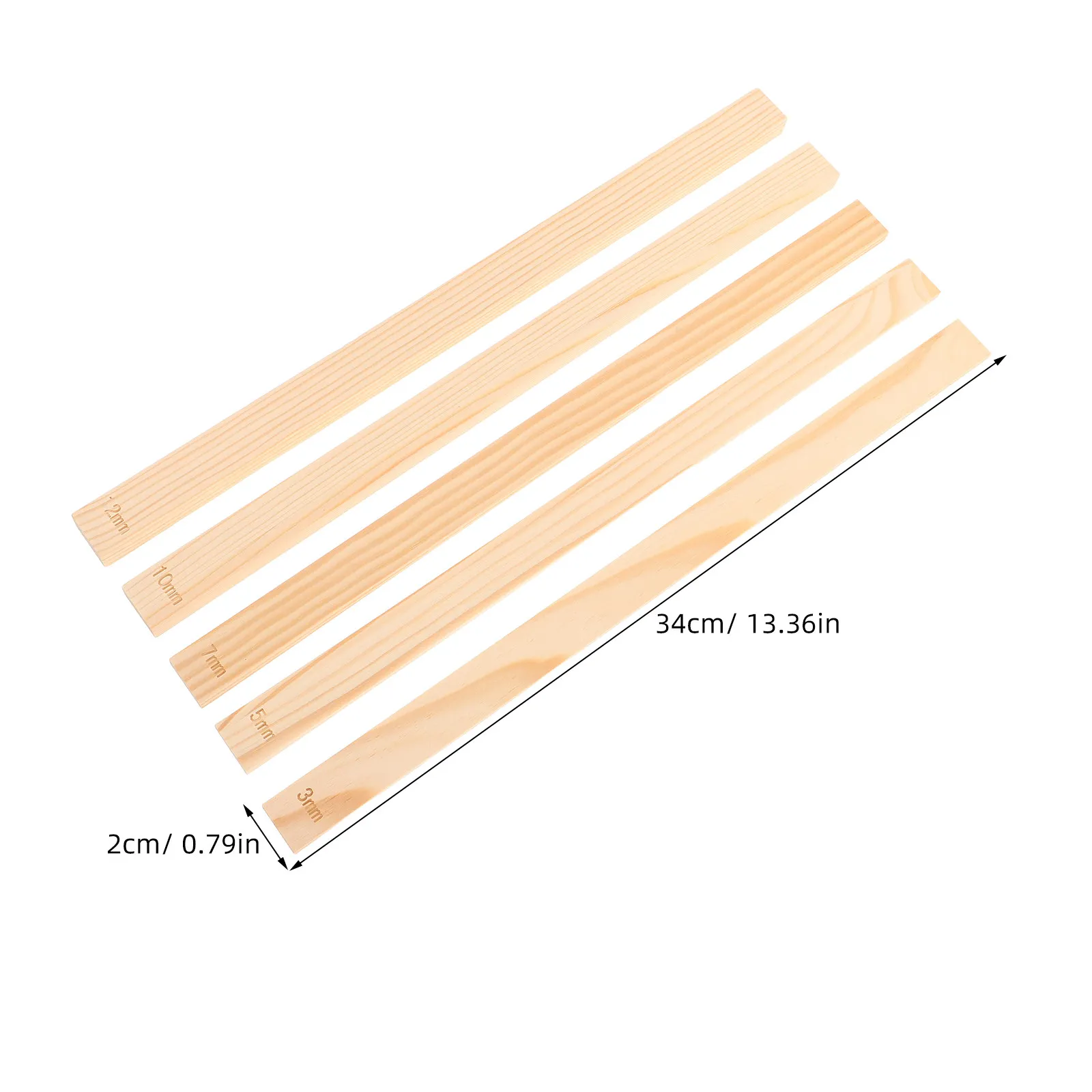10Pcs Wooden Pottery Thickness Guide Sticks Rectangular Rolling Pin Guides Clay Sculpting Tool for Studios Clay Depth Guides