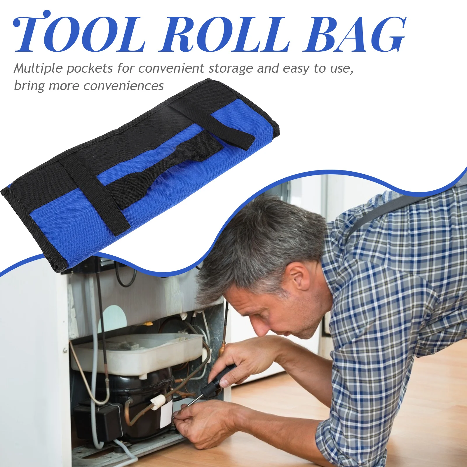 

Outdoor Oxford Cloth Storage Bag Multipurpose Portable Reel Type Storage Pouch Large Capacity Tool Organizer for Camping Repair