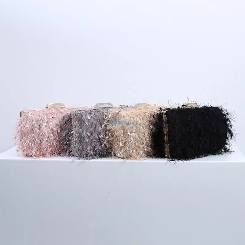 D0UD Simple Tassels Clutch Purse Wallet Handbag Evening Clutch Bag Party Shoulder Bag