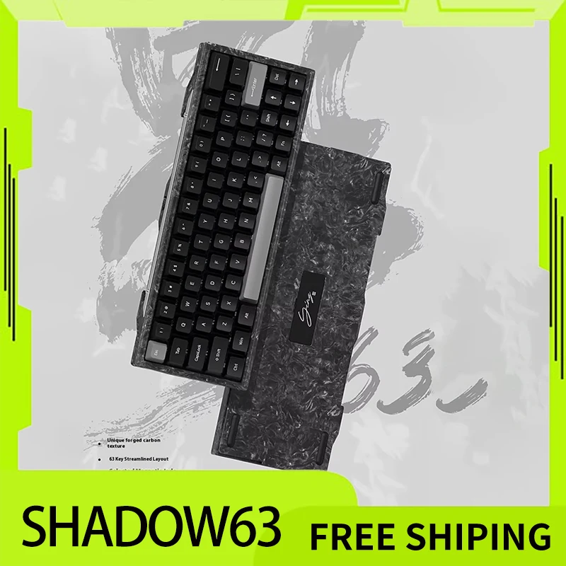 Wlmouse Shadow63 Magnetic Switch Mechanical Keyboard Customized Forged Carbon Fiber Gamer Keyboard Gaming Accessories Gifts