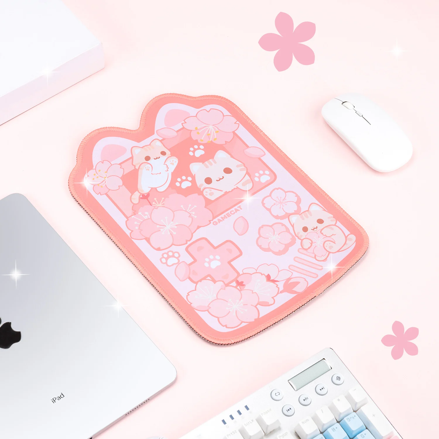 Imagem -03 - Kawaii Grande Gaming Mouse Pad Extra Xxl Rosa Sakura Cat Macbook Tapete Bonito Teclado Computador Laptop Gamer Desk Acessórios