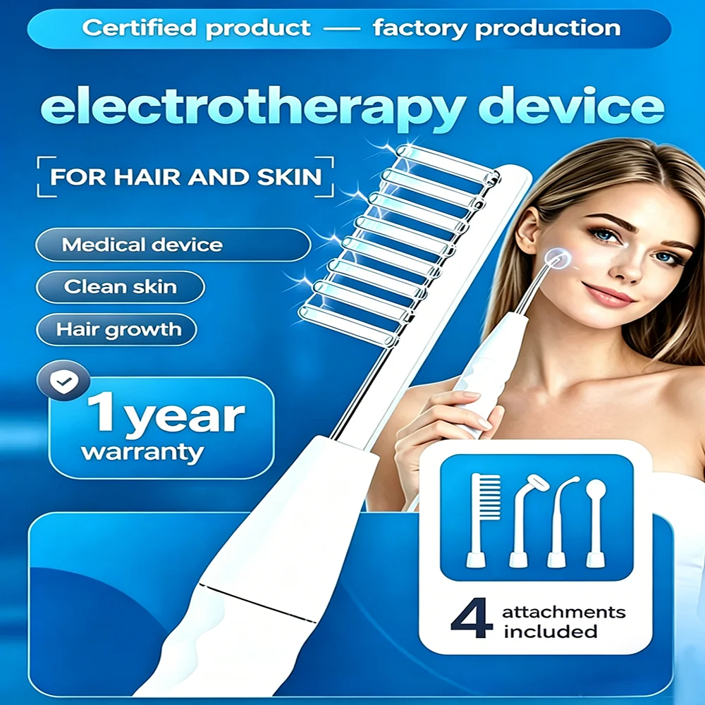 

4 in 1 Electrode Glass Tube Machine High Frequency Skin Spot Acne Wand Facial Spa Face Skin Care Electrotherapy