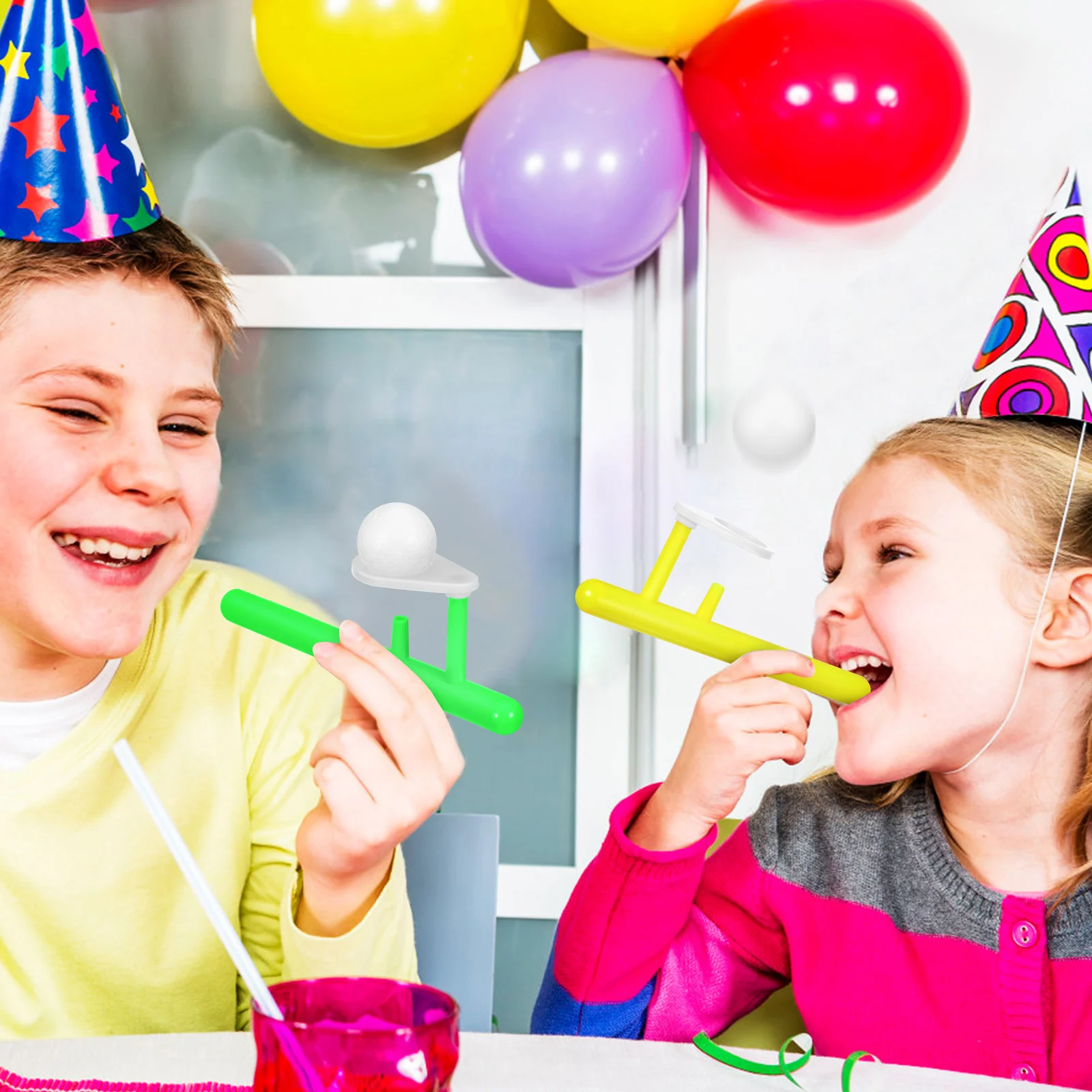 

24Pcs Floating Blow Ball Game Colorful Balance Blow Indoor Outdoor Family Party Montessori Learning Activity Set