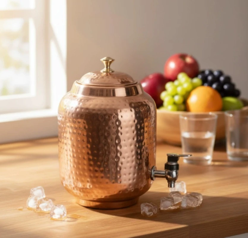 Pot with  4.8L / 5.5L  Liters (brown) Large-capacity Beverage Containers Pure Copper Water Dispenser Container