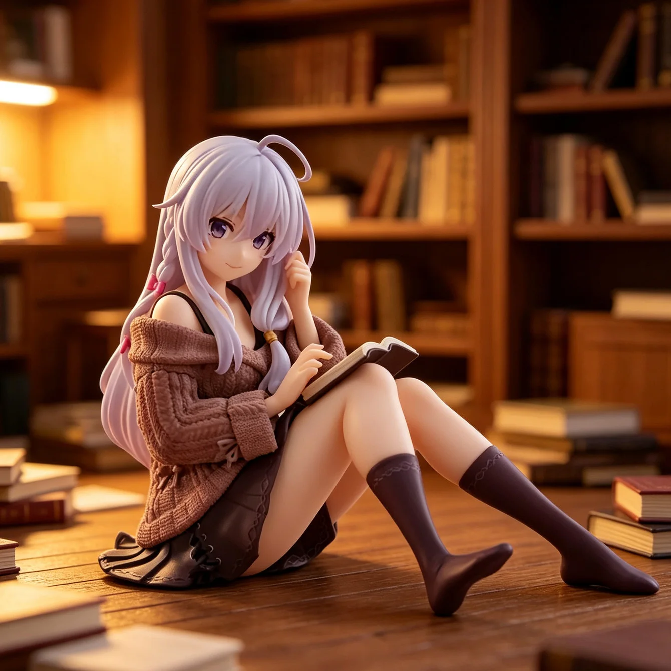 Wandering Witch Elaina Collectible Figure PVC Material Compact Sitting Posture Anime Character Statue Desktop Decoration & Fans