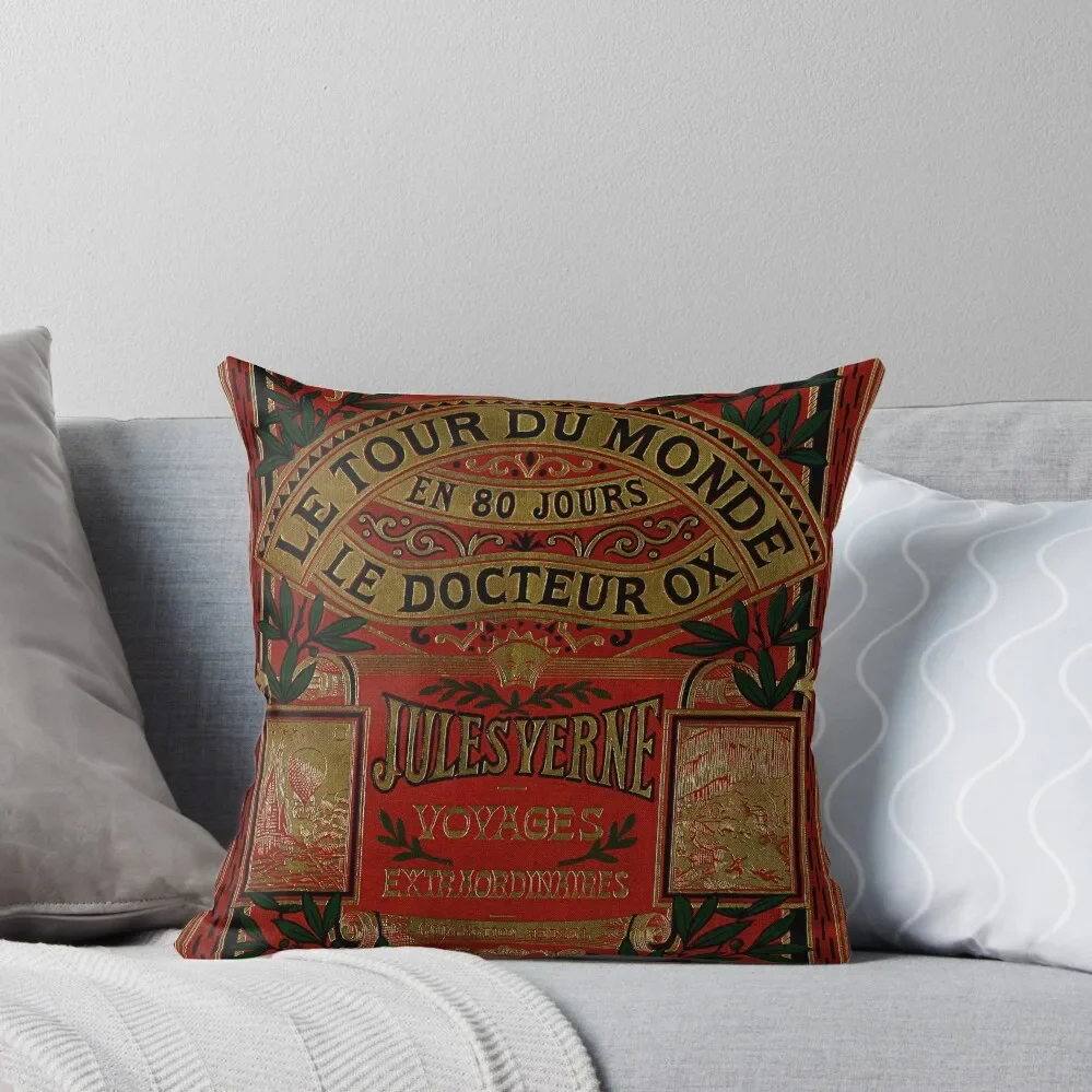 Jules Verne Around The World In Eighty Days Throw Pillow Luxury Sofa Cushions Decorative pillowcase Pillow