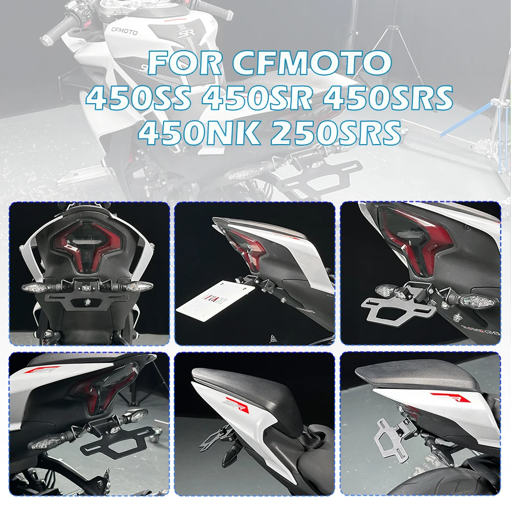 450SR License Plate Holder LED Light For CFMOTO 450 SR NK 450SS 450NK 450SRS Motorcycle Tail Tidy Fender Eliminators Bracket Kit