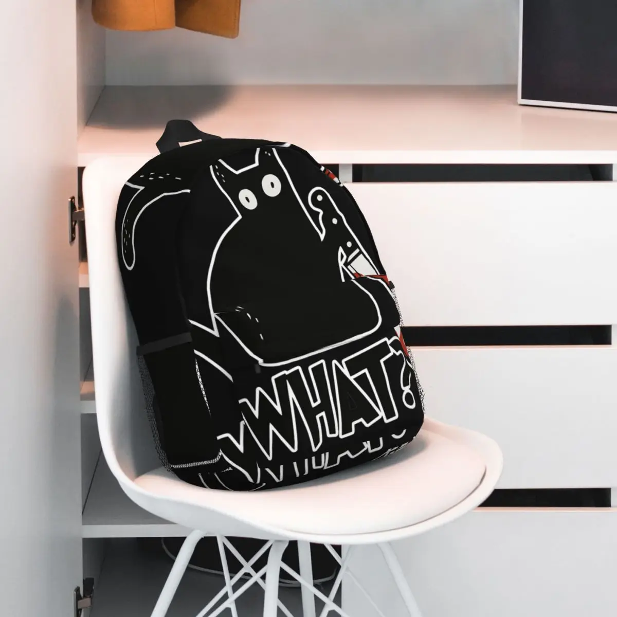 Sacs à dos Cat What Murderous Black Cat pour adolescents, cartable de dessin animé, sacs d'école pour étudiants, sac à dos de voyage, sac initié, grande capacité