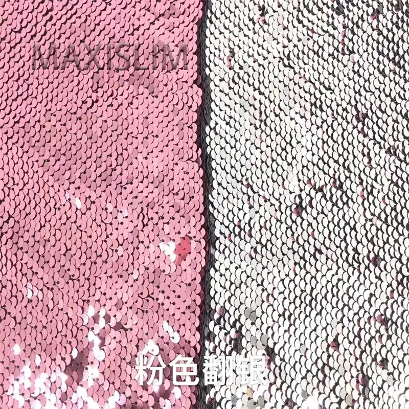 5MM Sequins Fabric Multicolor Reversible Satin Sequins Fabrics DIY Accessories Sewing Evening Dress Home Decoration Wide:125CM