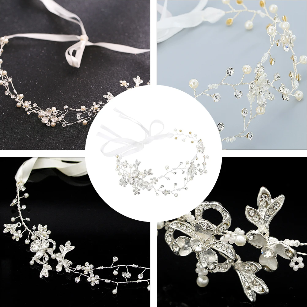 

Bride Hair Band Alloy Oil Painting Inlaid Rhinestone Chic Headdress for Women Wedding Party Fashionable Hair Accessories